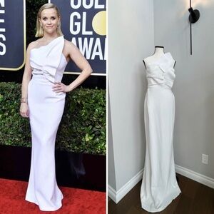 Gorgeous Asymmetrical Roland Mouret White Gown  🇬🇧 Size 10